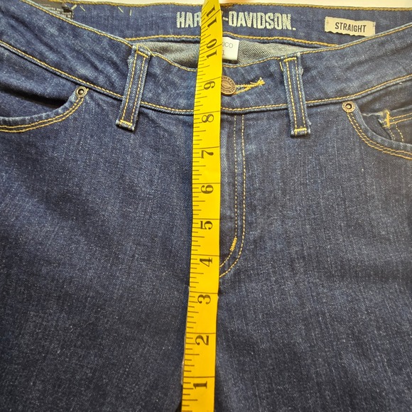 Harley Davidson Jeans Womens Size 31 35x33 Dark Wash Stretch Straight Motorcycle - Picture 12 of 15